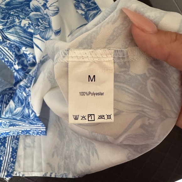 Elegant Blue and White Maxi Dress, Women’s M - Picture 6 of 6